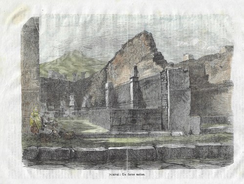 Stampa antica pompei scavi - antica,