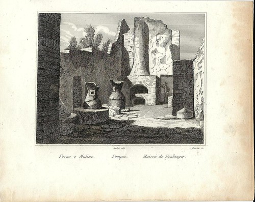 Stampa antica pompei veduta - stampa,